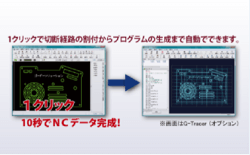 NazcaSQレーザーの1クリックでNCデータを作成しているのイメージ